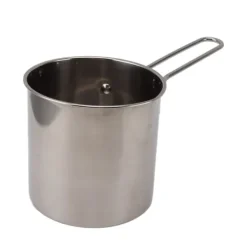 Fritöspanna i rostfritt stål Högtemperaturbeständig oljebesparande Bärbar minimetallfritöspanna med långt handtag 4-delat set