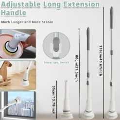 Rengöringsutrustning-Förlängningsbar Elektrisk Rengöringsborste 6-i-1