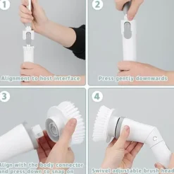 Rengöringsutrustning-Förlängningsbar Elektrisk Rengöringsborste 6-i-1