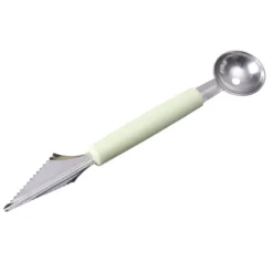 Fruit Ball Digger Dubbelhuvud Rostfritt stål Fruktgrävarsked Dubbelsidig frukt Melon Ballersked Vattenmelon Digger Glasssked Nordic Green