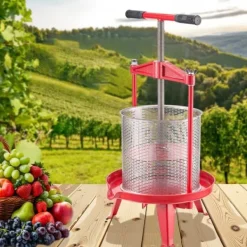 Juicepressar-Frukt Vinpress Manuell, Vinframställningspress 3,69 Gal/14L, Rostfritt Stål
