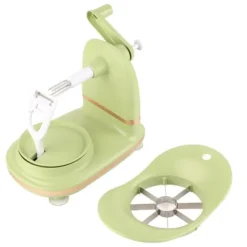 Fruktskalare med multifunktionshandvevskärare - Äppelskalare i rostfritt stål för kök (ljusgrön)