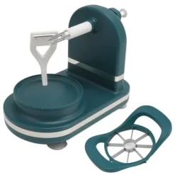 Matskalare & Urkärningsverktyg-Fruktskalare och skärkombination - Handvev äppelskalare i rostfritt stål för kök - Mörkgrön