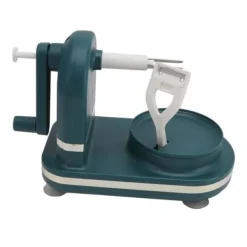 Matskalare & Urkärningsverktyg-Fruktskalare och skärkombination - Handvev äppelskalare i rostfritt stål för kök - Mörkgrön