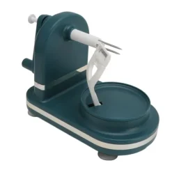 Matskalare & Urkärningsverktyg-Fruktskalare och skärkombination - Handvev äppelskalare i rostfritt stål för kök - Mörkgrön