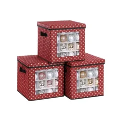 Förvaringsboxar – Fällbara med avdelare – Röd