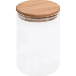 vidaXL Förvaringsburkar-Förvaringsburkar i glas med bambulock 4 st 800 ml