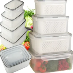 Förvaringsburkar 4-set - Täta köksburkar med korg