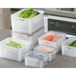 Förvaringsburkar 4-set - Täta köksburkar med korg