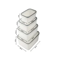 Förvaringsburkar 4-set - Täta köksburkar med korg