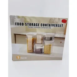 Förvaringsburkar 5-set - Täta burkar för pasta och torrvaror