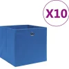 vidaXL Förvaringslådor 10 st non-woven tyg 28x28x28 cm blå