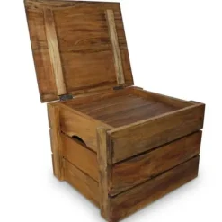 vidaXL Förvaringslådor För Hemmet-Förvaringslådor - - 2 st - Återvunnet trä - Antik stil - Brun