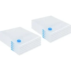 vidaXL Förvaringspåsar 10 pcs Transparent och Blå 100 x 80 cm