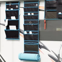 vidaXL Förvaringspåse med lagring Svart och blå 125 x 48 cm oxford