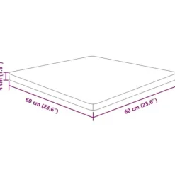 Skärbrädor-Fyrkantig bordsskiva i behandlad massiv ek | Färg: Ljusbrun | Storlek: 60x60x4 cm