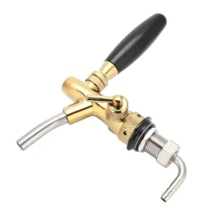 Ölkranar-G5/8 Kromplätering Rostfritt Stål Justerbar Öltappkran för Hembar (Guld)