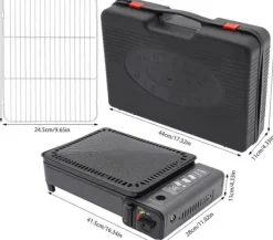 Gasdrivna Bordsgrillar-Gasgrill, Bärbar Design, Justerbara Värmeinställningar,svart