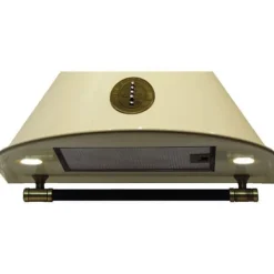 Gaskök med elektrisk ugn 60 cm med 60 cm köksfläkt med metalliska element, Elfenben, 910 m³/h E 614 Cr r+A 6423 ElfBE ECO