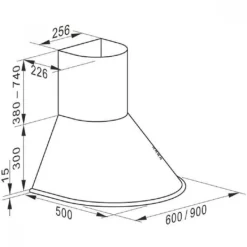 Gaskök med elektrisk ugn 60 cm med 60 cm köksfläkt med metalliska element, Elfenben, 910 m³/h E 614 Cr r+A 6423 ElfBE ECO