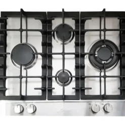 Spishällar-Gaskokplatta - Inox - 60cm - 4 brännare - Turbo brännare 3,8kW - Ergonomisk