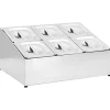 vidaXL Tillbehör För Matservering-Gastronorm Beholder - - GN 1/6 - Rostfritt Stål - 6 Kistor - Lock Ingår