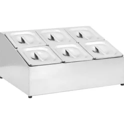 vidaXL Tillbehör För Matservering-Gastronorm Beholder - - GN 1/6 - Rostfritt Stål - 6 Kistor - Lock Ingår
