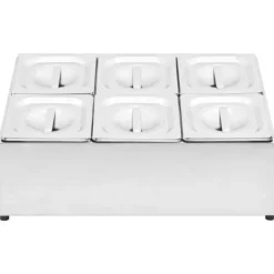 vidaXL Tillbehör För Matservering-Gastronorm Beholder - - GN 1/6 - Rostfritt Stål - 6 Kistor - Lock Ingår