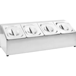 vidaXL Ishink & Kylare-Gastronormbehållare med 4 GN 1/6 kastrull rostfritt stål