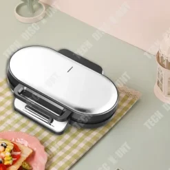 Våffeljärn-Gauffrier - TD® - 1200W - Dubbel platta - Non-stick beläggning - Termiskt isolerat handtag
