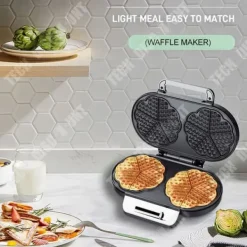 Våffeljärn-Gauffrier - TD® - 1200W - Dubbel platta - Non-stick beläggning - Termiskt isolerat handtag