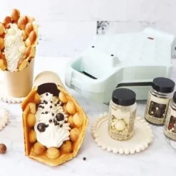 Våffeljärn-Gaufrier - SCRAPCOOKING - Bubbel - Vaffelfabrik - 700W - Ljusgrön