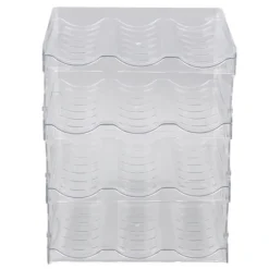 Genomskinlig vattenflaskorganisatör 4-pack stapelbar plastvattenflaska mugghållare Löstagbar köksskafferi Organisation Förvaringshylla för skåp