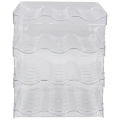 Genomskinlig vattenflaskorganisatör 4-pack stapelbar plastvattenflaska mugghållare Löstagbar köksskafferi Organisation Förvaringshylla för skåp