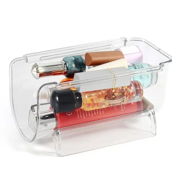 Genomskinliga Vinflaskhållare Stapelbara Plast Vinställ Hållare För Köksbänkskivor Skafferi Kylskåp