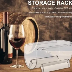 Genomskinliga Vinflaskhållare Stapelbara Plast Vinställ Hållare För Köksbänkskivor Skafferi Kylskåp