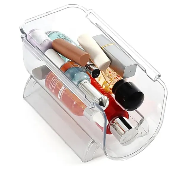 Genomskinliga Vinflaskhållare Stapelbara Plast Vinställ Hållare För Köksbänkskivor Skafferi Kylskåp