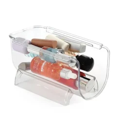 Genomskinliga Vinflaskhållare Stapelbara Plast Vinställ Hållare För Köksbänkskivor Skafferi Kylskåp