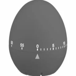Äggklockor-ÄGGFORMAD TIMER, grå, 6x7cm, tillverkad av slitstarkt material