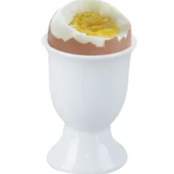 Serveringsfat & Skålar-Ägghållare i vitt porslin