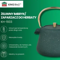 Kaffe- & Tekannor-Gjutjärnstekanna, kaffebryggare, 1,0L, KINGHOFF KH-1933