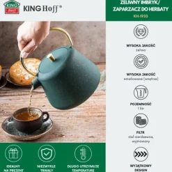 Kaffe- & Tekannor-Gjutjärnstekanna, kaffebryggare, 1,0L, KINGHOFF KH-1933