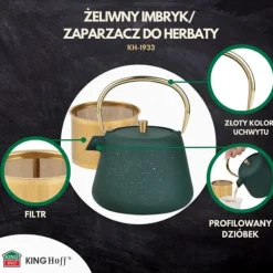 Kaffe- & Tekannor-Gjutjärnstekanna, kaffebryggare, 1,0L, KINGHOFF KH-1933