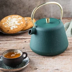 Kaffe- & Tekannor-Gjutjärnstekanna, kaffebryggare, 1,0L, KINGHOFF KH-1933