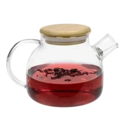 Kaffe- & Tekannor-Glas- och bambuteekanna - 1 L