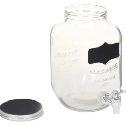 Glasbehållare med stativ 2-pack - Vintage dryckesdispenser | Volym: 2 x 4 L | Färg: Transparent