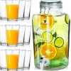 Dryckesautomater-Glasburk med kran 8 l + 12 glas 200 ml