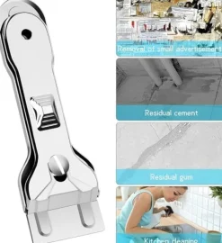 Rengöringsmedel-Glashällsskrapa / Glasskrapa - Med 5 utbytbara blad för effektiv rengöring och borttagning av smuts