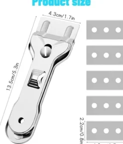 Rengöringsmedel-Glashällsskrapa / Glasskrapa - Med 5 utbytbara blad för effektiv rengöring och borttagning av smuts