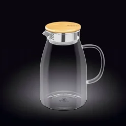 Kaffe- & Tekannor-Glaskanna för drycker med bambulock Wilmax 1,9L